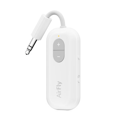 Picture of Twelve South AirFly SE | Bluetooth Wireless Audio Transmitter Adapter for AirPods/Headphones, 20+ Hr Battery, Works with 3.5mm aux Jacks on Airplanes, TVs, Gym Equipment, and Travel