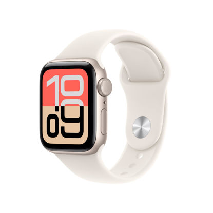 Picture of Apple Watch SE 3 [GPS 40mm] Smartwatch with Starlight Aluminum Case with Starlight Sport Band - S/M. Fitness and Sleep Trackers, Heart Rate Monitor, Always-On Display, Water Resistant