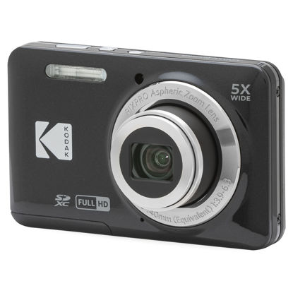 Picture of Kodak PIXPRO FZ55-BK 16MP CMOS Sensor Digital Camera 5X Optical Zoom 28mm Wide Angle 1080P Full HD Video 2.7" LCD Vlogging Camera (Black)