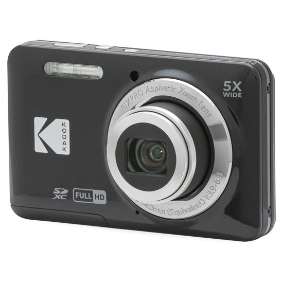 Picture of Kodak PIXPRO FZ55-BK 16MP CMOS Sensor Digital Camera 5X Optical Zoom 28mm Wide Angle 1080P Full HD Video 2.7" LCD Vlogging Camera (Black)