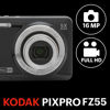 Picture of Kodak PIXPRO FZ55-BK 16MP CMOS Sensor Digital Camera 5X Optical Zoom 28mm Wide Angle 1080P Full HD Video 2.7" LCD Vlogging Camera (Black)