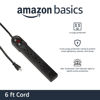 Picture of Amazon Basics Surge Protector Power Strip, 6-Outlet, 790 Joules, LED Indicator, 6ft Extension Cord, Black
