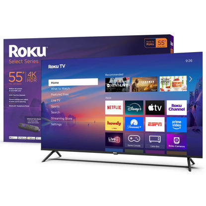 Picture of Roku Smart TV 2025 - 55-Inch Select Series, 4K HDR TV - Roku TV with Enhanced Voice Remote - Flat Screen LED Television with Wi-Fi for Streaming Live Local News, Sports, Family Entertainment