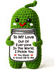 Picture of Valentines Day Gifts for Him Her Boyfriend Girlfriend, Handmade Crochet Pickle Valentines Gifts for Wife Husband, I Love You Birthday Gift To My Love Wedding Anniversary Romantic Gift for Couples