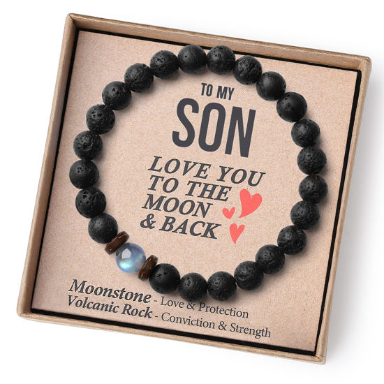 Picture of THEMEROL Mens Valentines Day Gifts Him Kids Teens Boys Gift Idea Teenage Bracelets Beaded Son 12 14 16 18 Year Old Birthday Cool Unique Confirmation Easter Basket Stuffer Graduation Christmas Stocking