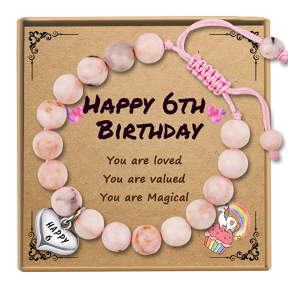 Picture of Sereney 6 Year Old Girl Birthday Gift, Adjustable Beaded 6th Bday Bracelets as 6th Birthday Gifts for 6 Year Old Girls, Six Year Old Girl Bday Gifts for Daughter Niece Granddaughter Girls