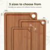 Picture of Bamboo Cutting Board for Kitchen, 3-Piece Set with Juice Grooves, Side Handles & Non-Slip Mats - Durable Bamboo Chopping Board for Meat, Vegetables and Fruits