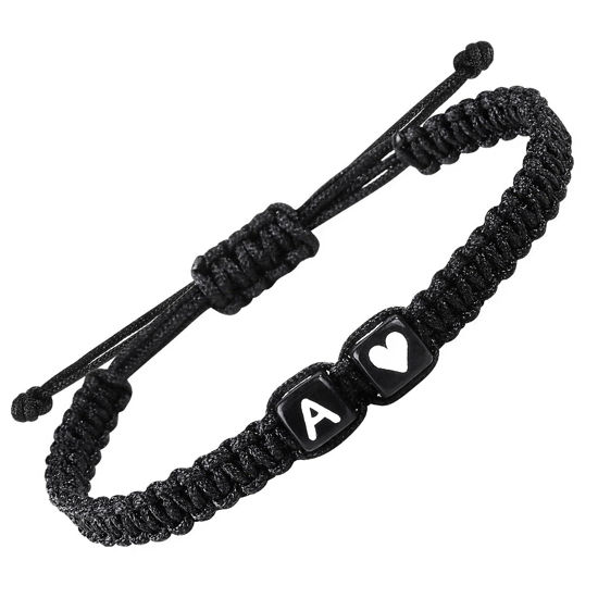 Picture of SUMMER LOVE Matching Couple Bracelets Letter Initial Bracelet for Men Women Cute Anniversary Christmas Gift Ideas Long Distance Couple Gifts for Him Her Boyfriend Girlfriend Son Bestfriend (A)