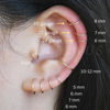 Picture of 14K Gold Filled Small Hoop Earrings for Cartilage Nose, Tiny Thin 7mm Piercing Hoop Ring 22 Gauge