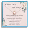 Picture of Sereney 10 Year Old Girl Birthday Gifts, Sterling Silver Pink Pearl Necklace as Gifts for 10 Year Old Girl, 10th Birthday Present for Girll Adjustable Length Double Digits Birthday Gril Trendy Lockets