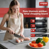 Picture of APMRQIB Titanium Cutting Board Set of 3,100% Pure Titanium Cutting Boards for Kitchen, Double Sided Non Toxic Cutting Board, Ideal Charcuterie & Chopping for Meat, Hygiene Durable Dishwashr（3 Pack)