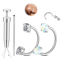 Picture of AMASIS 20G Horseshoe Nose Rings Studs,Surgical Steel Nose Ring White Cubic Zirconia Nose Piercing,Internally Threaded Nose Rings For Women,White Zirconia and Opal