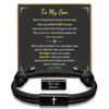 Picture of PEALICIOUS to My Son Bracelet from Mom as Valentines Day Gifts for Son, Mens Cross Bracelet Teen Boy Valentine's Gifts from Mom Inspirational Christian Baptism Confirmation Birthday Jewelry