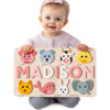 Picture of Zuzu Puzzle Personalized Name Puzzle for Toddlers 1-3 with Animals, Handmade Learning Toy, CPC Certified, Keepsake Nursery Decor, for 1st Birthday