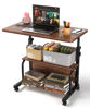 Picture of QZMDSM Laptop Desk Adjustable Desk Small Standing Desk Home Office Desks for Small Spaces Portable Desks Table for Bedrooms,Mobile Rolling Computer Work Desks on Wheels