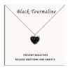 Picture of SmileBelle Black Heart Necklace for Women, Black Tourmaline Necklace Gothic Pendant as Valentine Gifts for Her, Handmade Jewelry Silver Heart Pendant Necklace for Teen as Tendy Jewelry