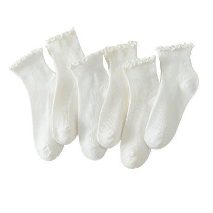 Picture of Hstyle 6 Pairs of Ruffle Socks Women, Cute Ruffle Ankle Socks