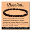 Picture of MASSIVE BEADS Black Obsidian - Stone of Pleasure - Handmade Yoga Stretch Elastic Bracelet Natural Stone Crystal Healing Power Energy Gifts for Unisex Adult 4mm