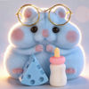 Picture of Handmade Taba Squishy Hamster Toy, Cute Squishy Hamster Fidget Toy, Realistic Hamster Toy, Soft Silicone Mochi Furry Toy, Stress Relief Gift for Adults & Kids, Sensory Anxiety Plushie (Blue)