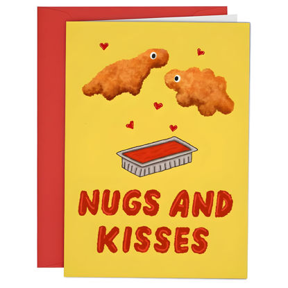 Picture of Faythory Funny Valentine’s Day Card for Him - Nuggs and Kisses Card, Men’s Valentine’s Day Gift, Boyfriend Valentine’s Day Card, Valentine Card for Husband or Wife