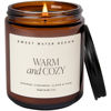 Picture of Sweet Water Decor Warm and Cozy Soy Candle - Orange Peel, Cinnamon, Ginger and Clove Scented Candles for Home - 9oz Amber Jar + Black Lid, 40+ Hour Burn Time, Made in The USA