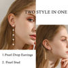 Picture of Trinckle Pearl Earrings for Women, 14k Gold Pearl Drop Earrings Boho Valentines White Earings, Gold Dangle Accessories for Bride Wedding, Statement Guest Jewelry Bridal Dress Gifts for Summer Prom