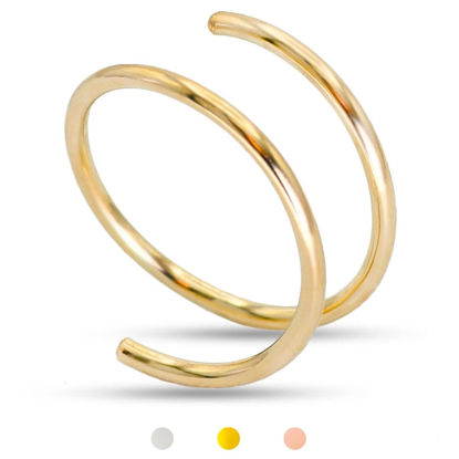 Picture of LUCKYJEWUS 14k Gold Filled 20G Double Hoop Nose Ring for Single Piercing, 20 Gauge Small Thin 8mm Spiral Nose Jewelry for Women Men