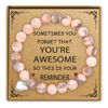 Picture of Sereney Inspirational Gifts for Daughter Granddaughter Niece Teen Girls Bset Friends Teacher, Beaded Heart Bracelets as You are Awesome Gifts for Women on Graduation Birthday Valentines Easter