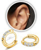 Picture of Small Gold Hoop Earrings for Women Men,14K Gold Plated in 316L Surgical Steel Hinge Huggie Hoop Earrings fit Cartilage Helix Tragus Sung Earlobe Lightweight Hypoallergenic Earrings (1 Pair-6mm)