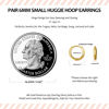 Picture of 925 Sterling Silver Small Gold Hoop Earrings for Women Men,18K Gold Plated Hinge Huggie Hoop Earrings fit Cartilage, Helix, Tragus, Sung, Earlobe Lightweight Hypoallergenic Earrings (1 Pair - 6mm)
