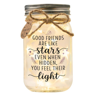 Picture of SOLMAY Friendship Gifts for Women - “Good Friends Are Like Stars” Sentimental Keepsake, Best Friend Birthday Gifts for Women Friend, Valentine Gift Idea For Her, Cozy Rustic Home Decor, Ready to Gift