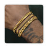 Picture of DAYANEY Gold Bracelets for Men Set, Waterproof Gold Bracelet Stack Adjustable Stainless Steel Gold Jewelry as Valentines Gifts for Boyfriend, Birthday Gift for Dad and Son Pulseras Para Hombres De Oro