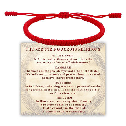 Picture of DAYANEY Red Bracelet for Women, Kabbalah Red String Bracelet as Girls Valentines Gifts, Adjustable Protection Braclet, Matching Friend Bracelets with Talisman Tibetan Christian Pulsera Roja Jewelry