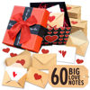Picture of 60 Mini Love Notes with Envelopes, Blank Note Cards Set in Gift Box, DIY Valentine Cards, Mothers Day Gifts For Wife, Valentines Day Gifts for Him, Her, Boyfriend, Girlfriend, Wife, Husband, Love Notes for Birthday, Anniversary