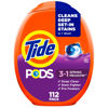 Picture of Tide PODS laundry detergent pacs, 3-in-1 Stain Remover, Odor Fighter, Color Protector, 112 Count, HE compatible, Spring Meadow Scent