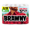 Picture of Brawny Tear-A-Square 3-Ply Paper Towels, 6 Double Rolls = 12 Regular Rolls, Strong, Absorbent, and Durable with 3 Sheet Sizes (Quarter, Half, Full)