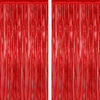 Picture of 2 Pack Red Tinsel Backdrop, 3.28 FT x 7.05 FT Fringe Curtains, Red Foil Tinsel Party Streamer Backdrop Curtains for Valentines Day, Wedding Photo Backdrop Party Decorations for Wedding Anniversaries