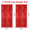 Picture of 2 Pack Red Tinsel Backdrop, 3.28 FT x 7.05 FT Fringe Curtains, Red Foil Tinsel Party Streamer Backdrop Curtains for Valentines Day, Wedding Photo Backdrop Party Decorations for Wedding Anniversaries