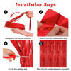 Picture of 2 Pack Red Tinsel Backdrop, 3.28 FT x 7.05 FT Fringe Curtains, Red Foil Tinsel Party Streamer Backdrop Curtains for Valentines Day, Wedding Photo Backdrop Party Decorations for Wedding Anniversaries