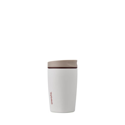 Picture of Owala SmoothSip Slider Insulated Stainless Steel Coffee Tumbler, Reusable Iced Coffee Cup, Hot Coffee Travel Mug, BPA Free 12 oz, Vanilla Bean