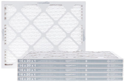Picture of Amazon Basics 16x20x1 Air Filter 6 Pack, MERV 8 AC Furnace Filters (Actual Size: 15.75" x 19.75" x 0.75")