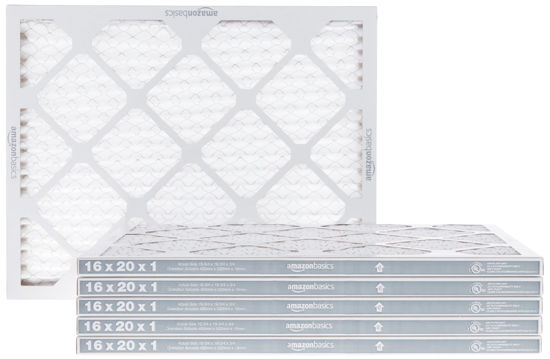 Picture of Amazon Basics 16x20x1 Air Filter 6 Pack, MERV 8 AC Furnace Filters (Actual Size: 15.75" x 19.75" x 0.75")