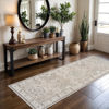 Picture of 2x6 Hallway Washable Runner Rug : Vintage Soft Kitchen Laundry Runner with Non Slip Backing Farmhouse Entryway Living Room Floor Mat Stain Resistant Carpet for Bedroom Bathroom Distressed Beside Rug
