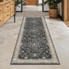 Picture of Black Boho Washable 2x6 Runner Rugs for Hallway Kitchen Bedroom Beside Laundry Room Bathroom Rug, Pet & Kids Friendly, Non Slip Low Pile Stain Resistant Soft Foldable Long 24 x 72 Floor Carpet