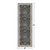 Picture of Black Boho Washable 2x6 Runner Rugs for Hallway Kitchen Bedroom Beside Laundry Room Bathroom Rug, Pet & Kids Friendly, Non Slip Low Pile Stain Resistant Soft Foldable Long 24 x 72 Floor Carpet