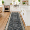Picture of Black Boho Washable 2x6 Runner Rugs for Hallway Kitchen Bedroom Beside Laundry Room Bathroom Rug, Pet & Kids Friendly, Non Slip Low Pile Stain Resistant Soft Foldable Long 24 x 72 Floor Carpet