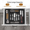 Picture of ukeetap Extra Large Expandable Silverware Organizer, BPA-Free Food-Safe Cutlery Flatware Organizer, Kitchen Utensil Drawer Organizer, Adjustable Silverware Holder for Spoons Forks Knives, Black