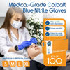 Picture of Inspire Cobalt Blue Nitrile Disposable Gloves | 4.5 Nitrile Safety Medical Exam Cooking Cleaning Disposable Gloves (Blue - Box of 100, Large)