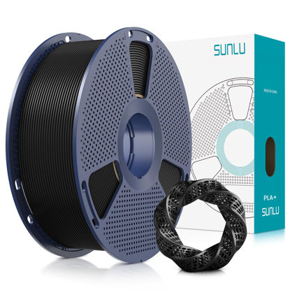 Picture of SUNLU PLA Plus Filament 1.75mm Black 1KG, Neatly Wound 3D Printer Filament 1.75mm, PLA+ 1000g, Dimensional Accuracy +/- 0.02 mm, Fit Most FDM 3D Printers, 1kg Spool (2.2lbs), Black