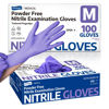 Picture of Supmedic Nitrile Exam Gloves, 3.5 Mil Powder-Free Food Safe Cleaning Chemo Rated Disposable Medical Glove, Violet Blue 100 Pcs (Medium)